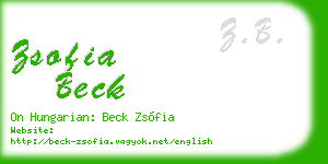 zsofia beck business card